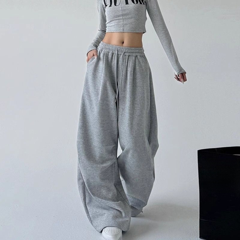 Women Shoes Joggers - Women's Drawstring Wide Leg Sweatpants Elastic