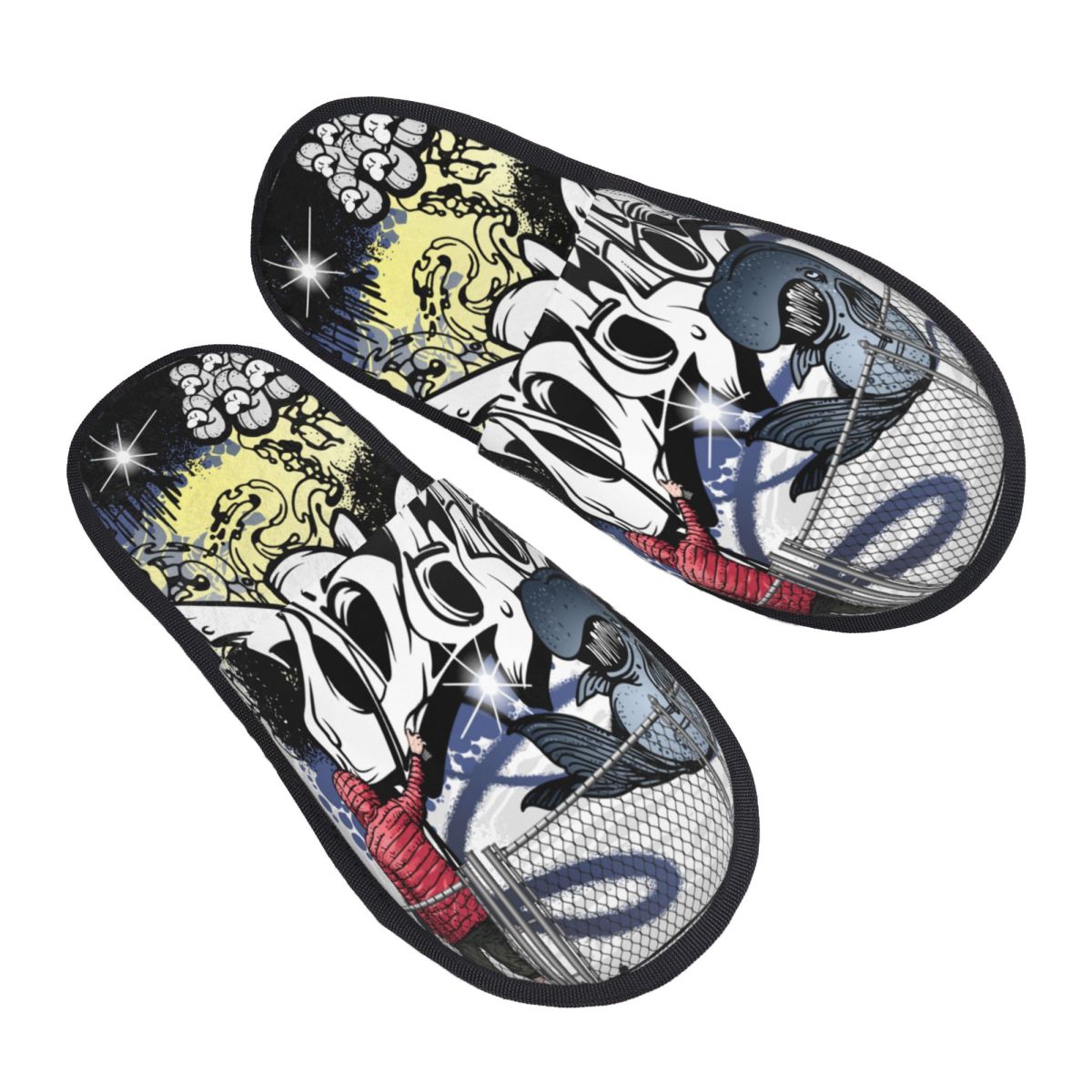 Women Shoes For Winter - Graffiti Street Art House Slippers Women