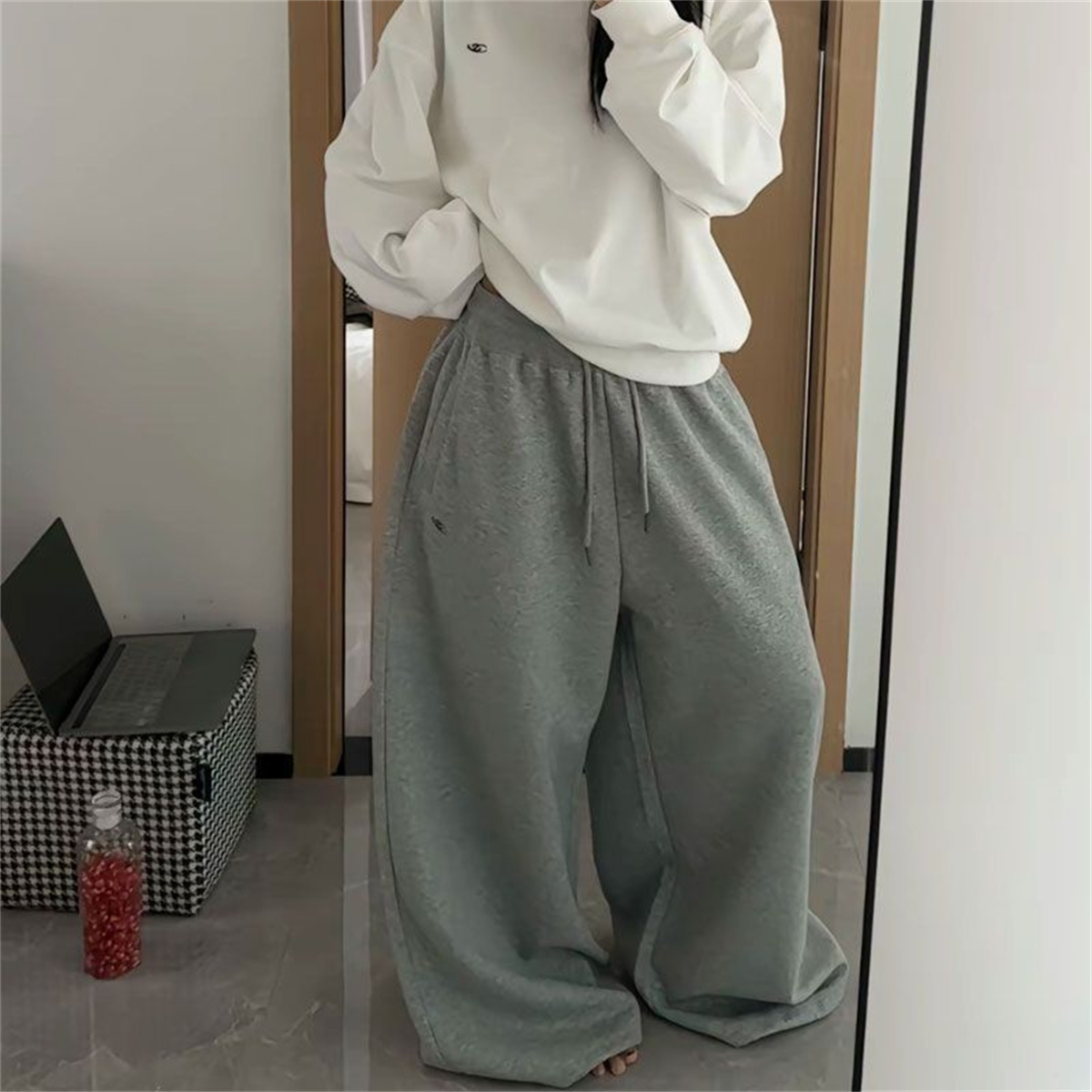 Women Shoes Joggers - Oversize Woman Black Sweatpants Y2K Korean