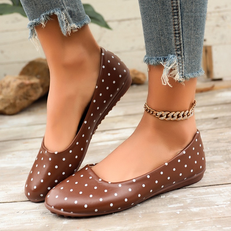 Ladies White Polka Dot Flats R - Shoes For Women Flats recension och pris