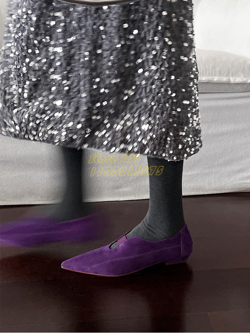 Purple Suede Pointy Toe Pumps  - Women Shoes For Winter recension och pris
