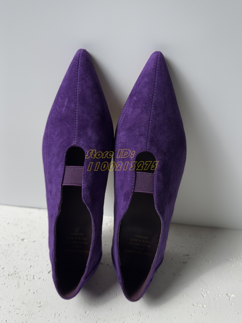 Purple Suede Pointy Toe Pumps  - Women Shoes For Winter recension och pris
