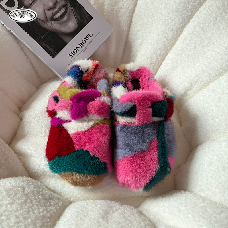 New Girl Luxury Mink Fur Slipp - Women Shoes For Winter recension och pris