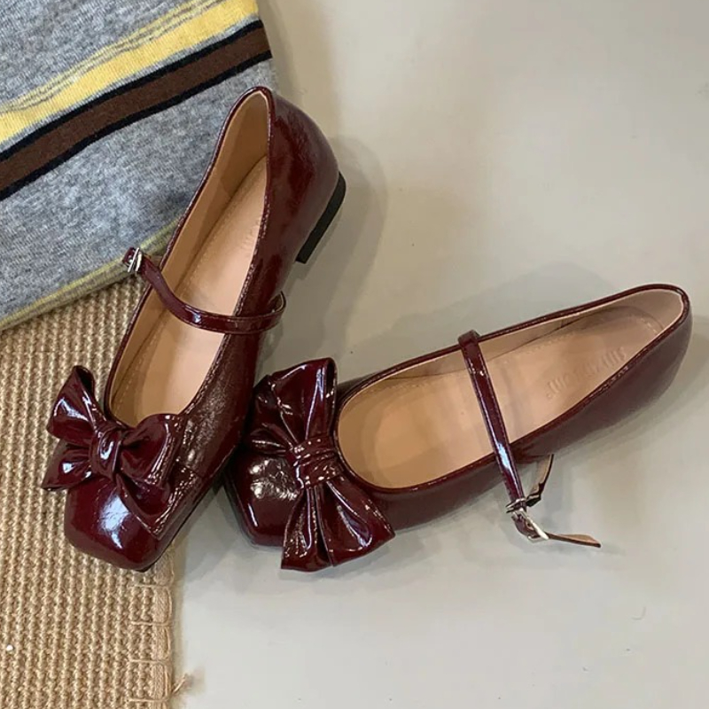 Cute Bowknot Square Toe Design - Women Shoes Branded recension och pris