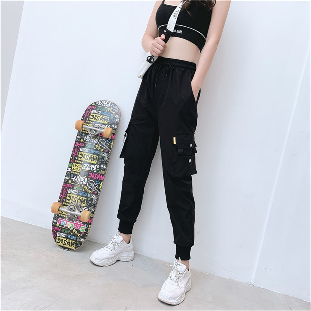 Black Cargo Pants Women Casual - Women Shoes Joggers recension och pris