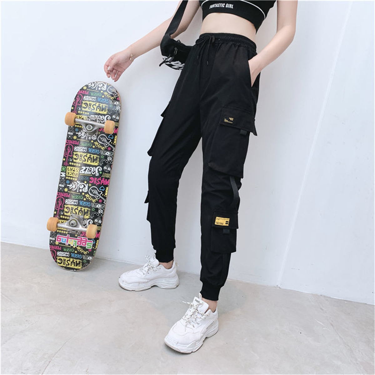 Black Cargo Pants Women Casual - Women Shoes Joggers recension och pris