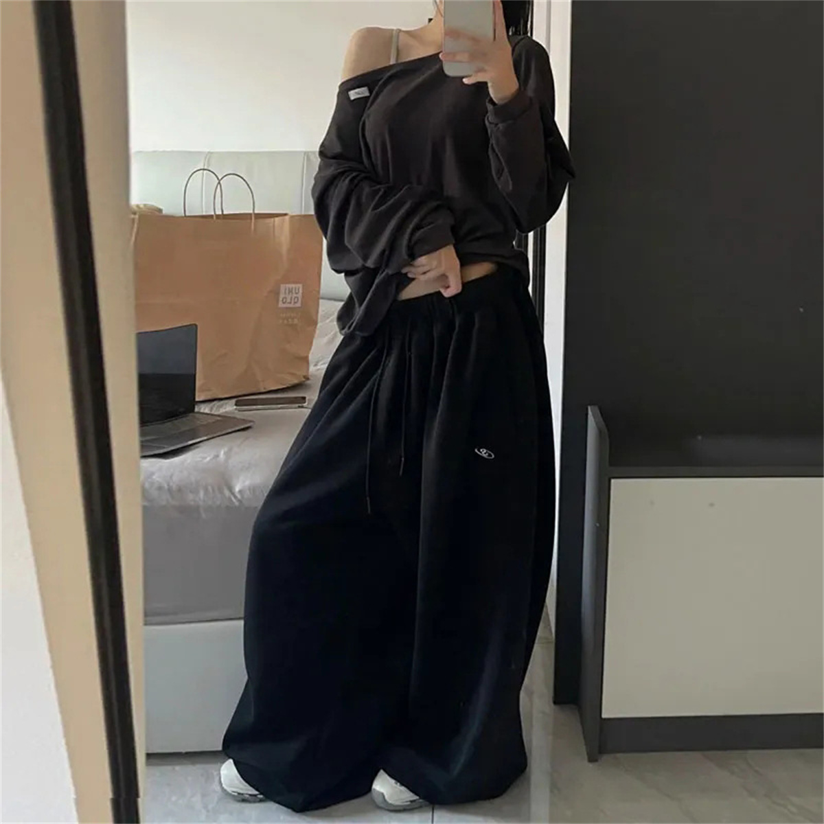 Oversize Woman Black Sweatpant - Women Shoes Joggers recension och pris